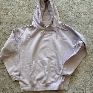Glossier lavender hoodie